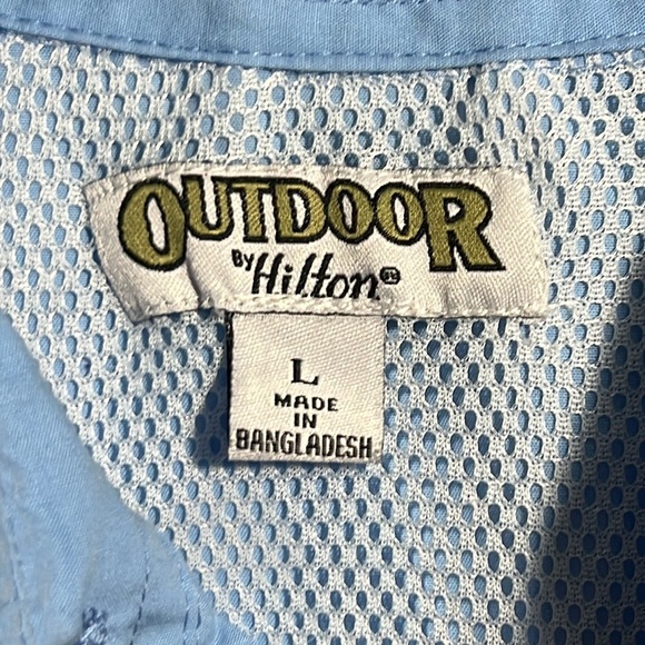 Outdoor By Hilton Long Sleeved Ventilated Fishing Shirt - Blue - Size Large - Picture 5 of 10